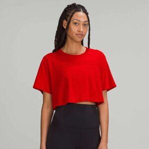 NWT Lululemon All Yours Cropped Graphic T-Shirt - Dark Red